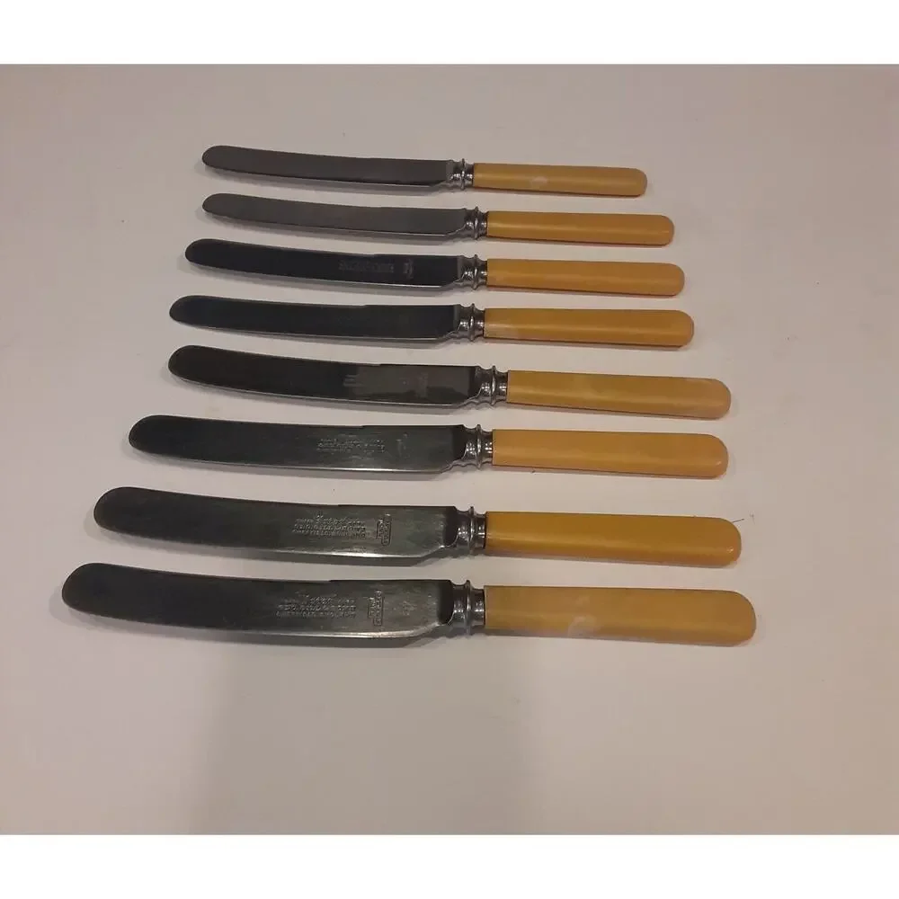 Vintage Friar Mark Geo Gill & Sons Sheffield Butter Knives x 8